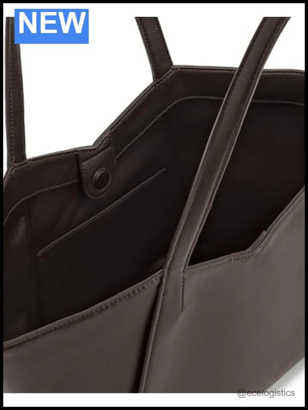 Faux Leather Tote Bag Large Capacity Handbag Shoulder Top Handle Vegan Leather